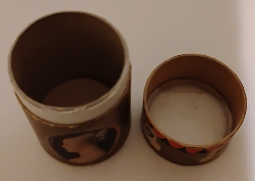Vintage Golden Cameo Stick Matches Empty Cardboard Canister Box