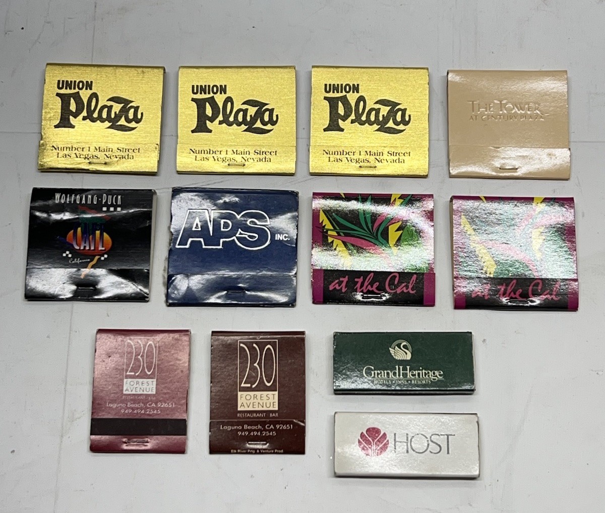 Vintage Matchbooks Restaurants NV, CA Hotels Unstruck Matches Lot Of 12