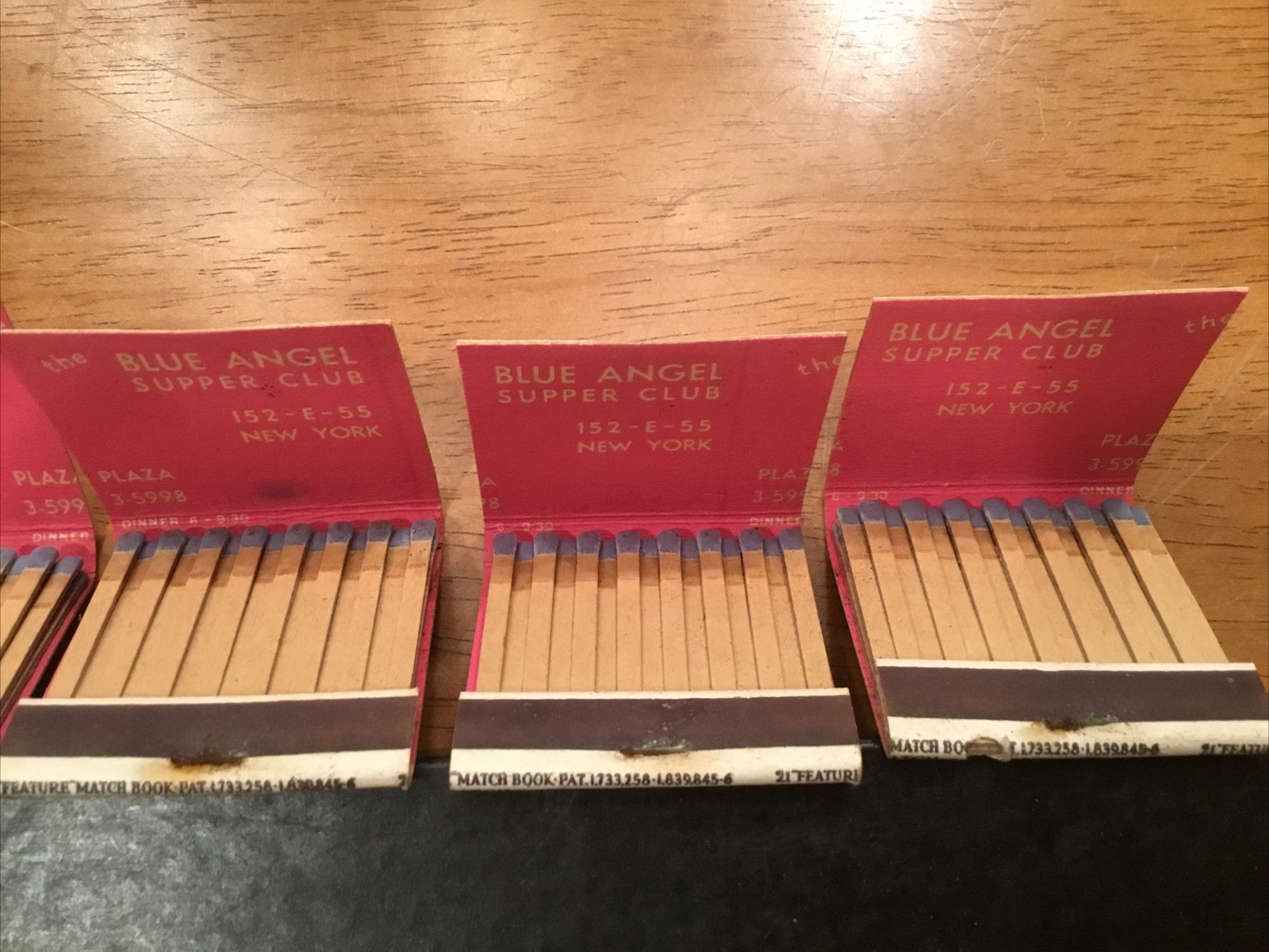 Vintage Blue Angel Supper Club 152 E 55 New York City Plaza Hotel Full Matchbook