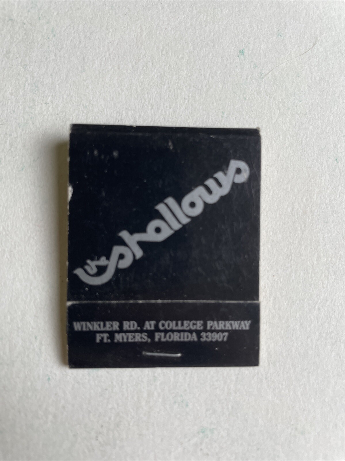 Vintage Matchbook Cover The Shallows Restaurant Ft Myers, Fla Black Grey