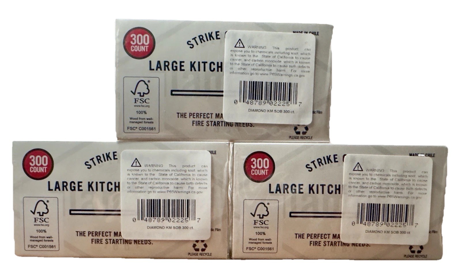 Diamond Large Wood Kitchen Matches 3 Box Value Pack 300 Per Box 900 In Total.