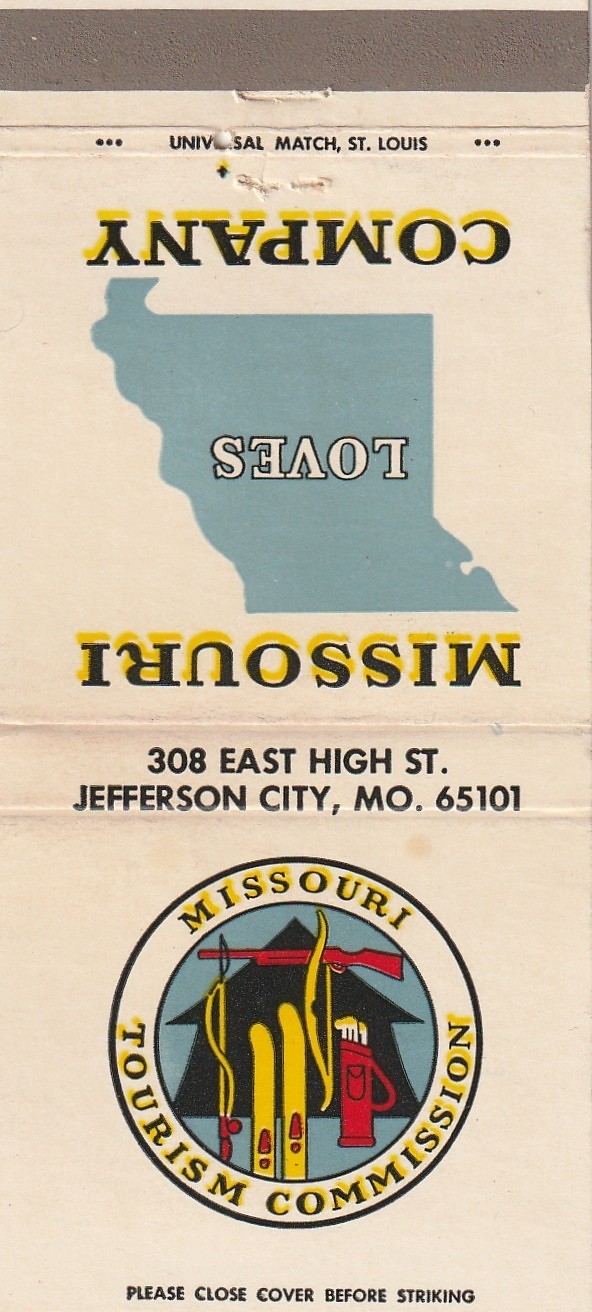 MATCHBOOK COVER – MISSOURI TOURISM COMMISSION – JERRERSON CITY – UNSTRUCK