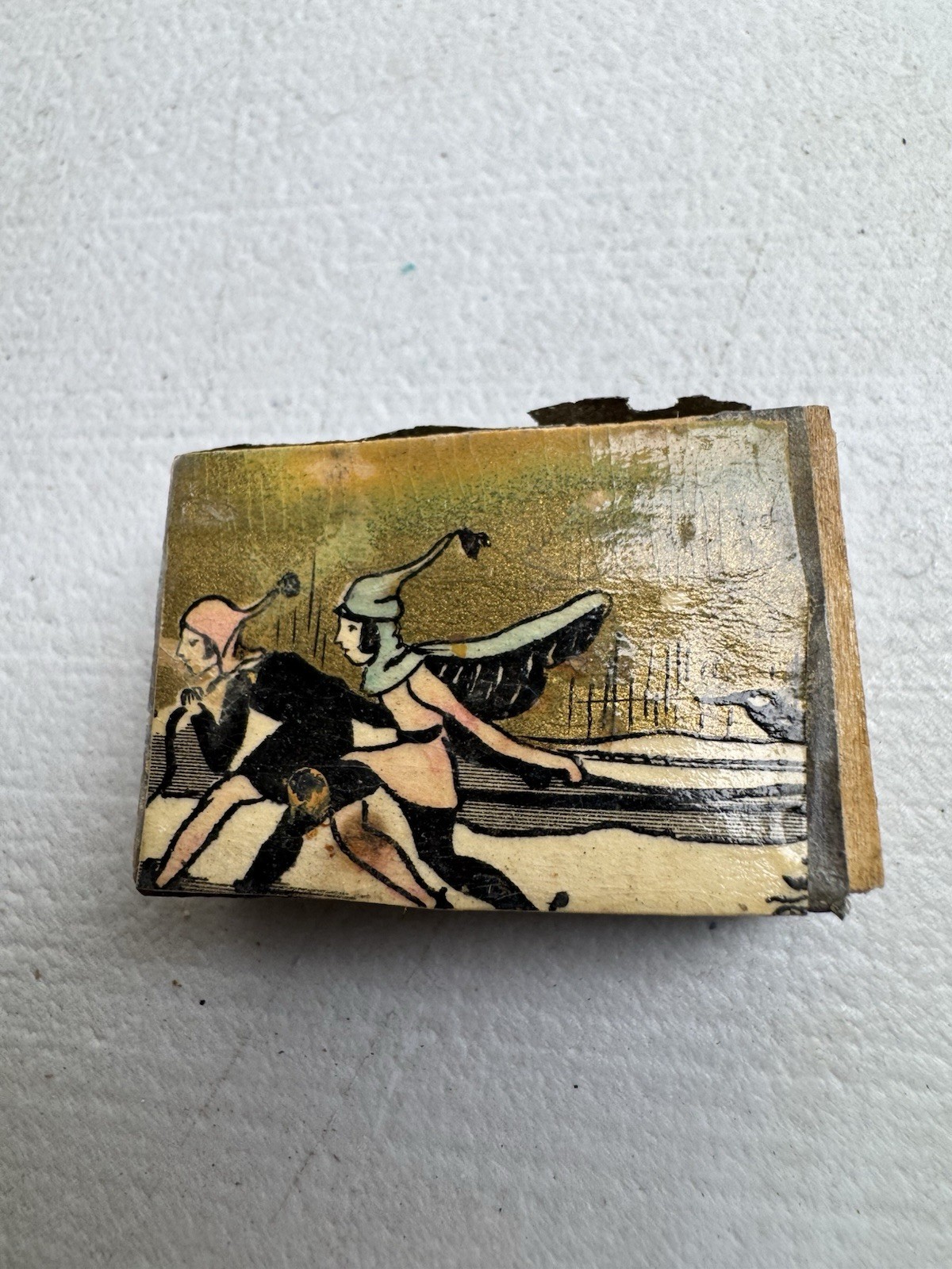 Vintage Antique Matchbook Full Cardboard Box Colorful Graphics Swedish