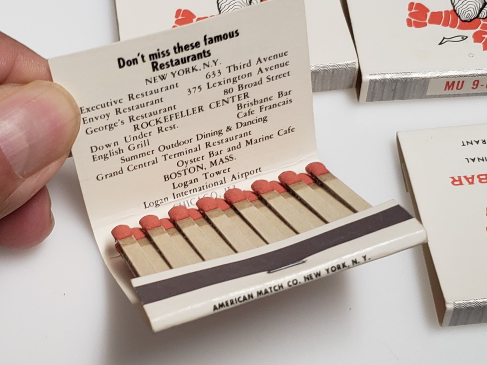 Vtg. 4 1960s Matchbooks – THE OYSTER BAR – Grand Central, New York City – NEW