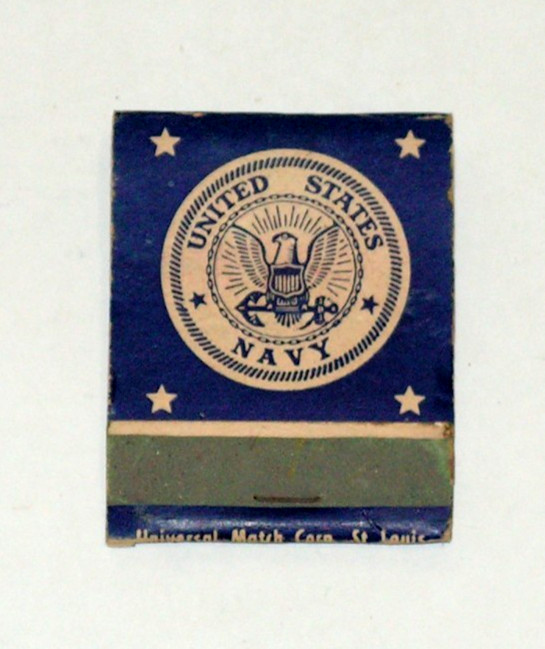 Vintage NOS United States Navy FULL Unstruck USN Matchbook Universal Match Corp.