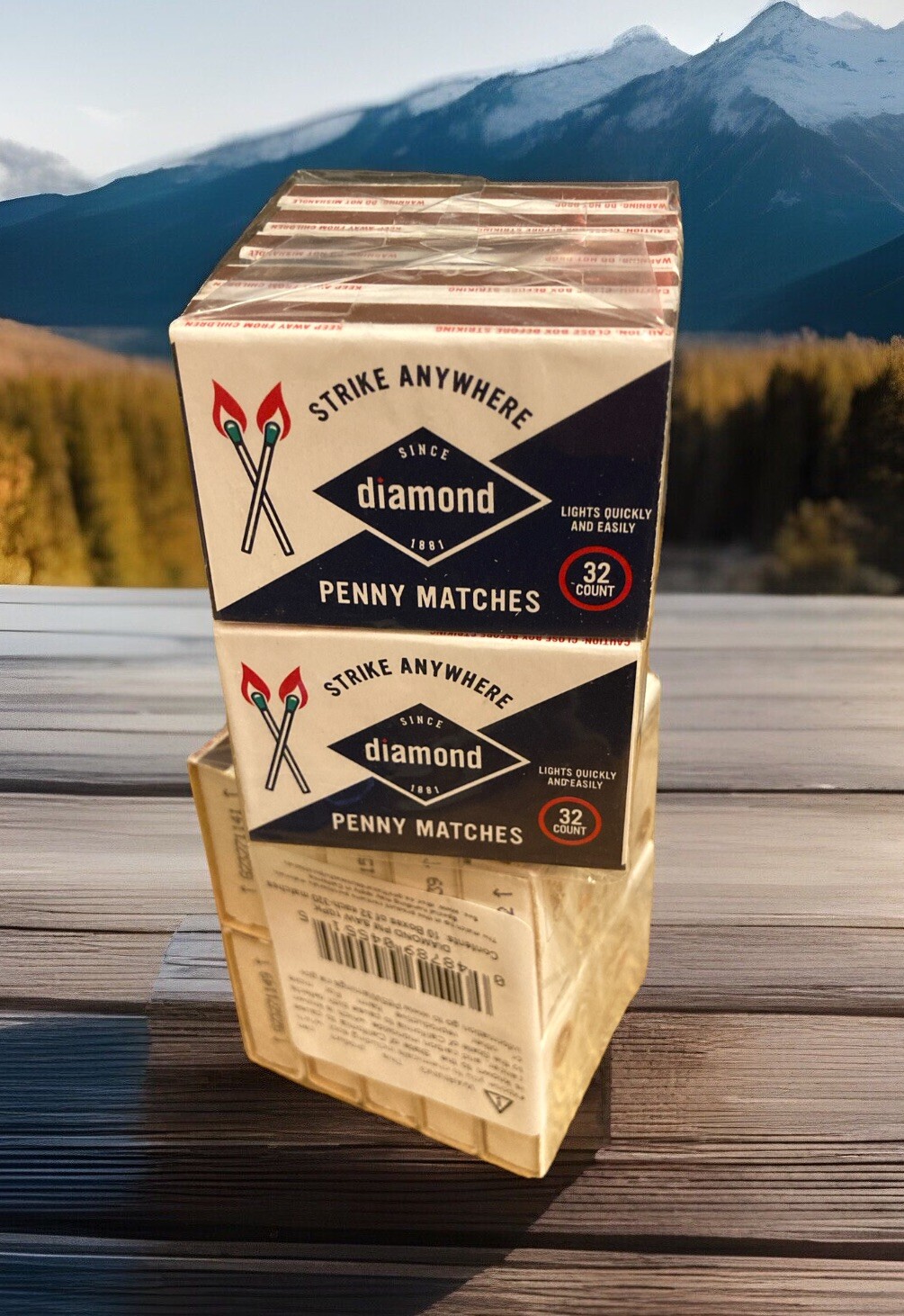 (2 Boxes) Diamond Strike Anywhere Matches Penny Matches Camping 640 Total-New
