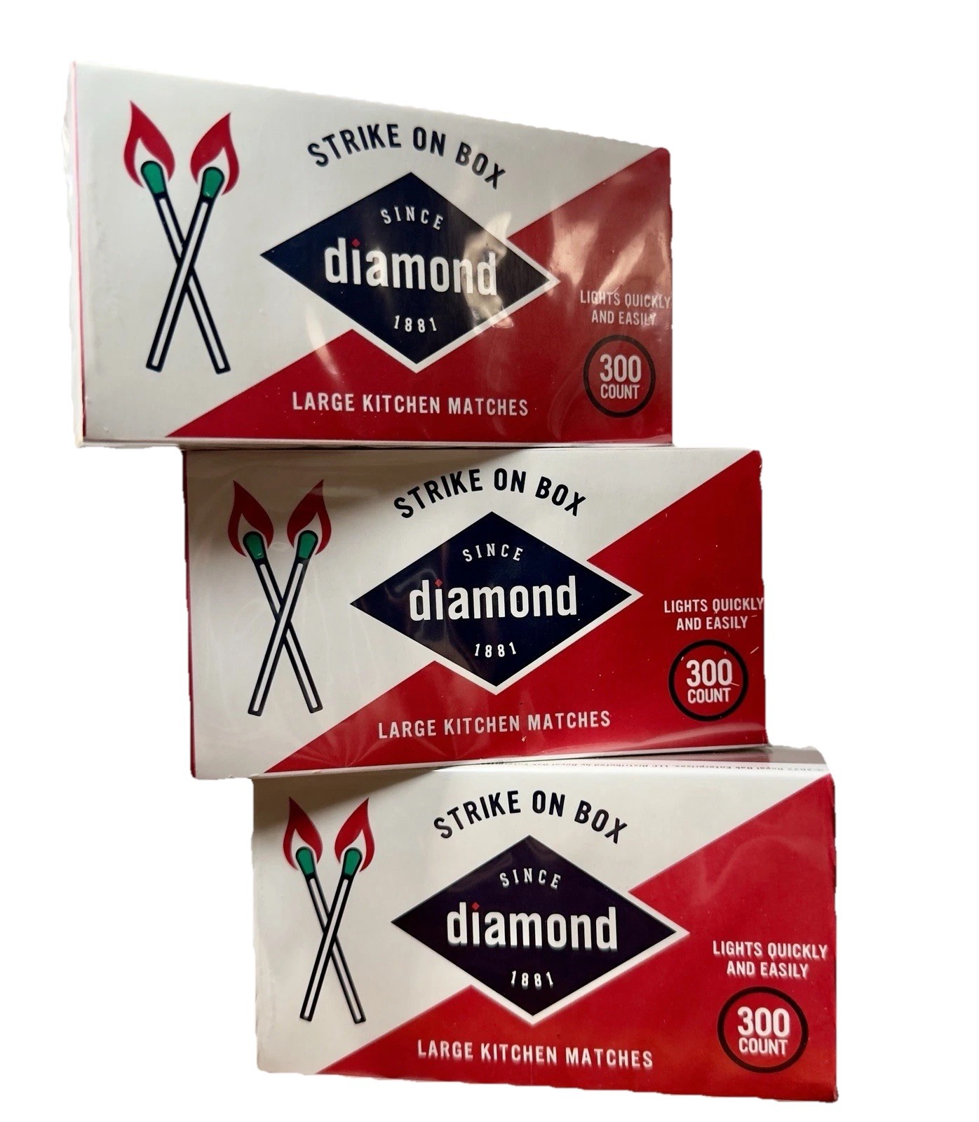 Diamond Large Wood Kitchen Matches 3 Box Value Pack 300 Per Box 900 In Total.