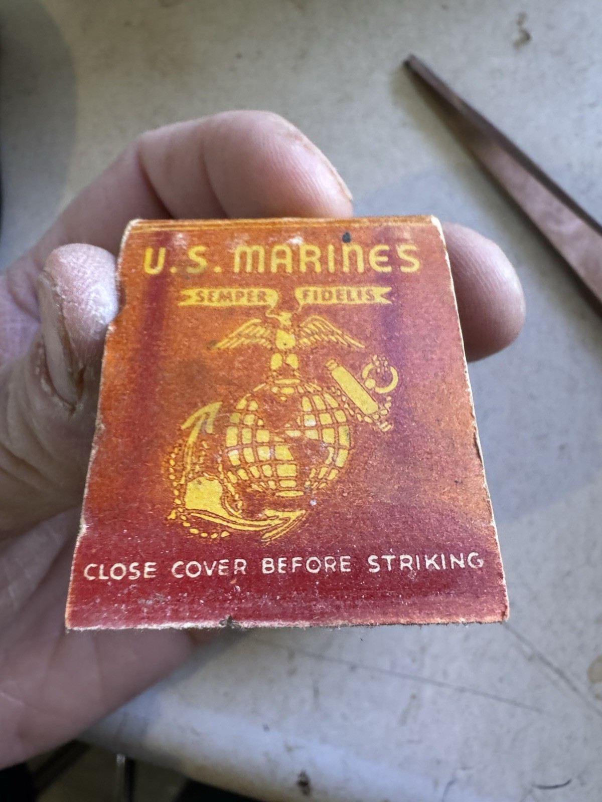 Rare Vintage U.S. Marines Matchbook Only 1 Missing Lion Match Co United States