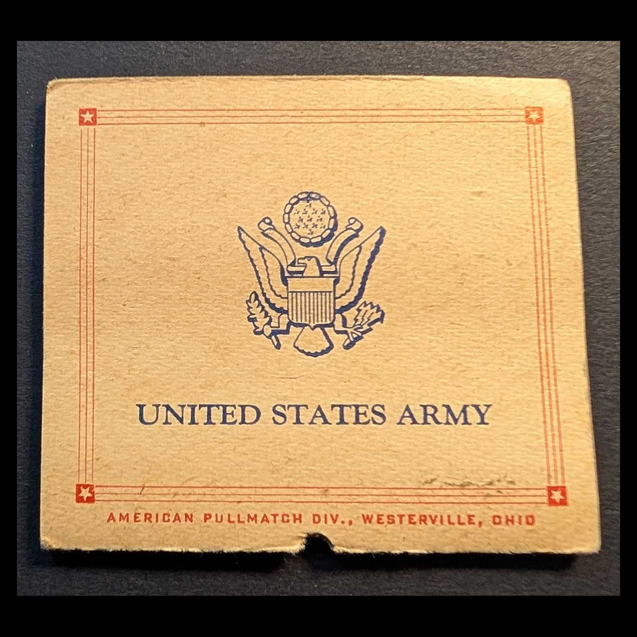 Full Book Pullmatch Matchbook United States Army