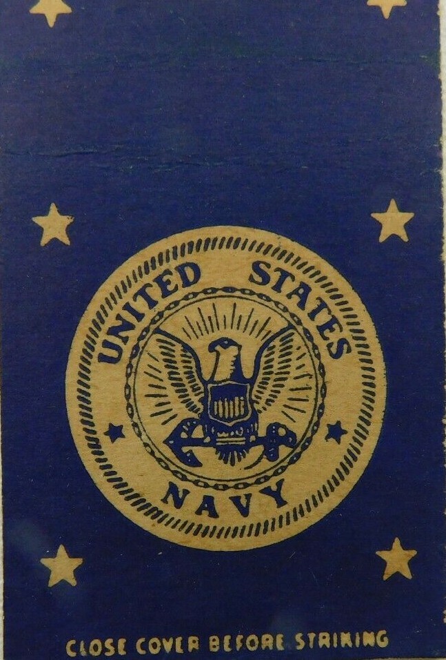 United States Navy Twin Anchors And Stars Vintage Matchbook Cover