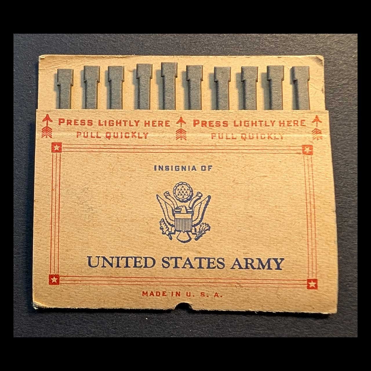 Full Book Pullmatch Matchbook United States Army