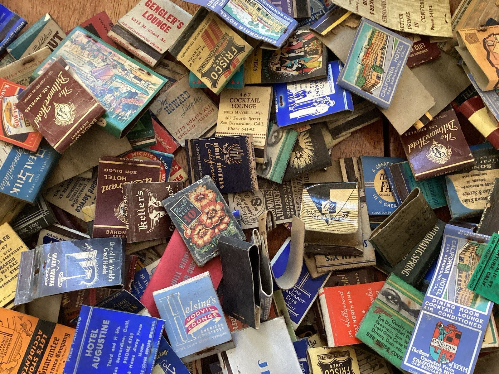 50 Vintage Used Matchbooks