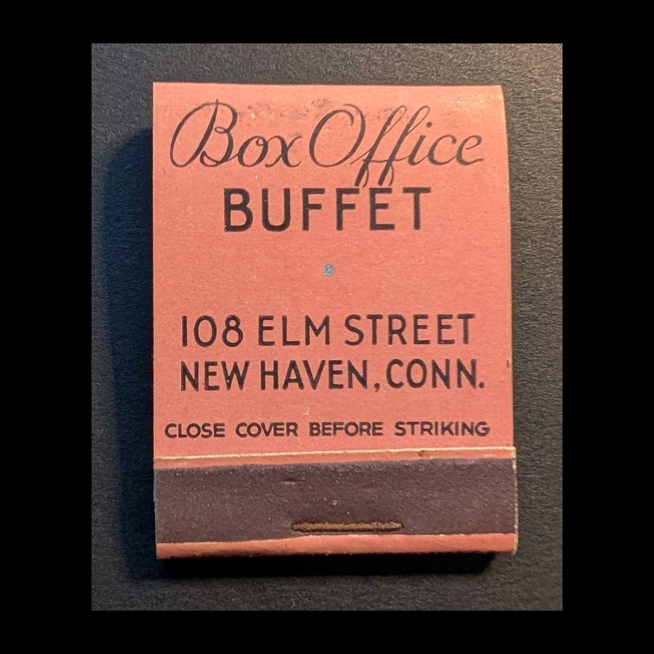 Full Book Feature Matchbook Box Office Buffet New Haven, CT