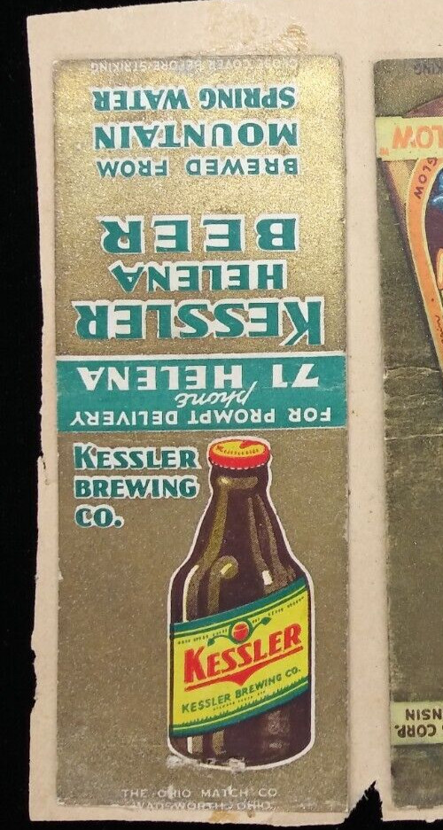 Genuine 3 Old Brewery Advertising Matchbook Covers Mounted on Cardboard