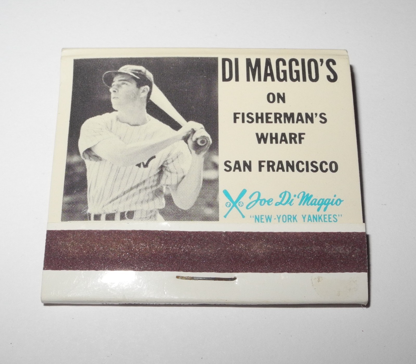 Vintage Baseball Joe DiMaggio’s Resturant San Francisco Souvenir Pin Matchbook