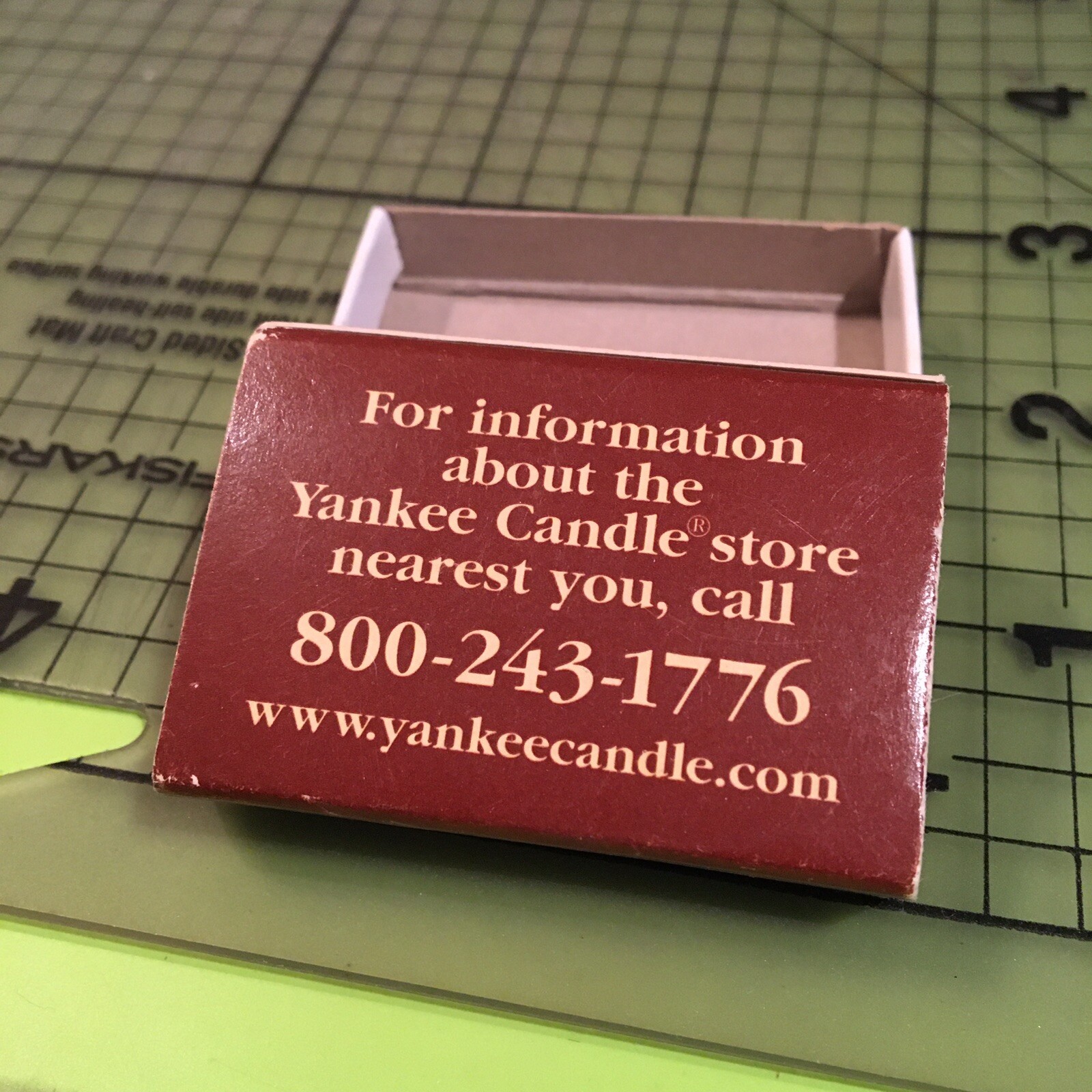 YANKEE CANDLE Match Box, Cardboard Container with Strike Pad, Store Collectible
