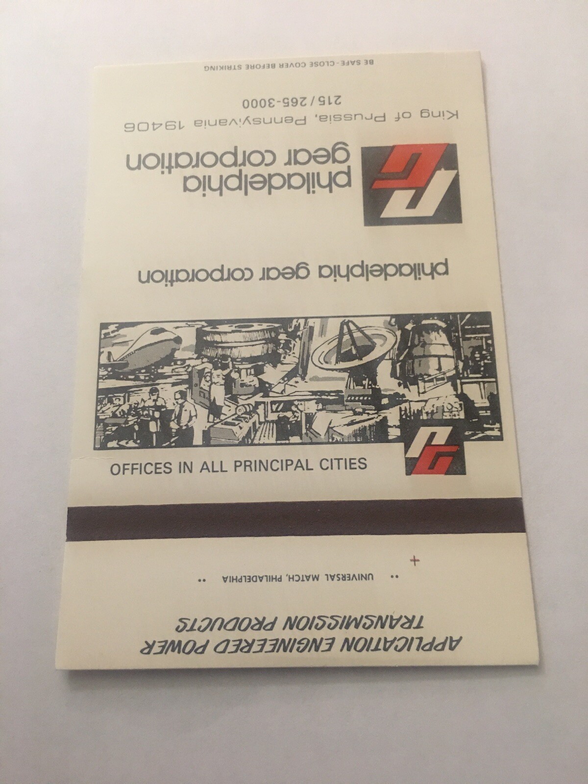 Matchbook Cover Matchcover 40 Strike Salesman’s Philadelphia Gear Corp PA