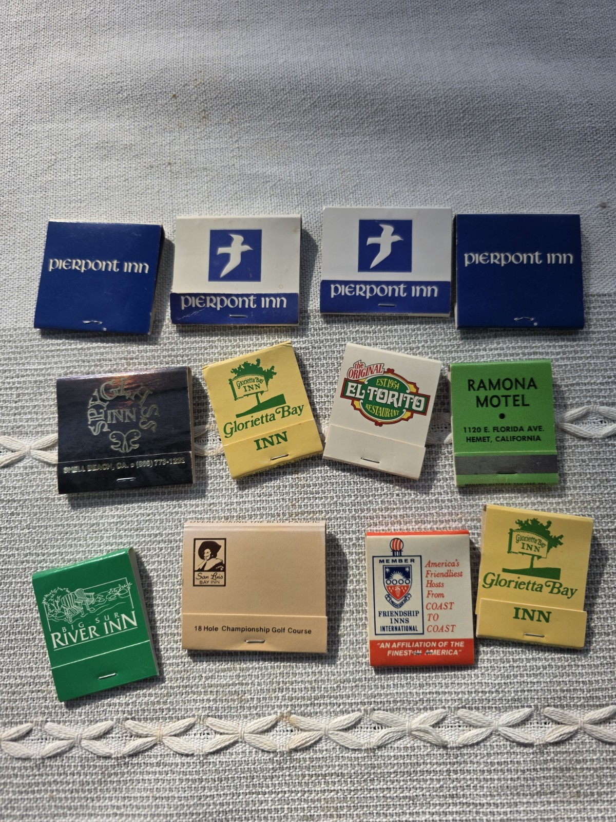 VTG California Matchbooks Lot 12 Unstruck Hotels Inns Pierpont El Torito