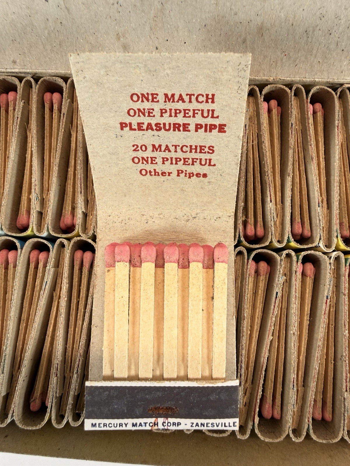 Vintage 50 Pleasure Pipe Matchbooks Display Box Petty Pin Up East Bridgewater