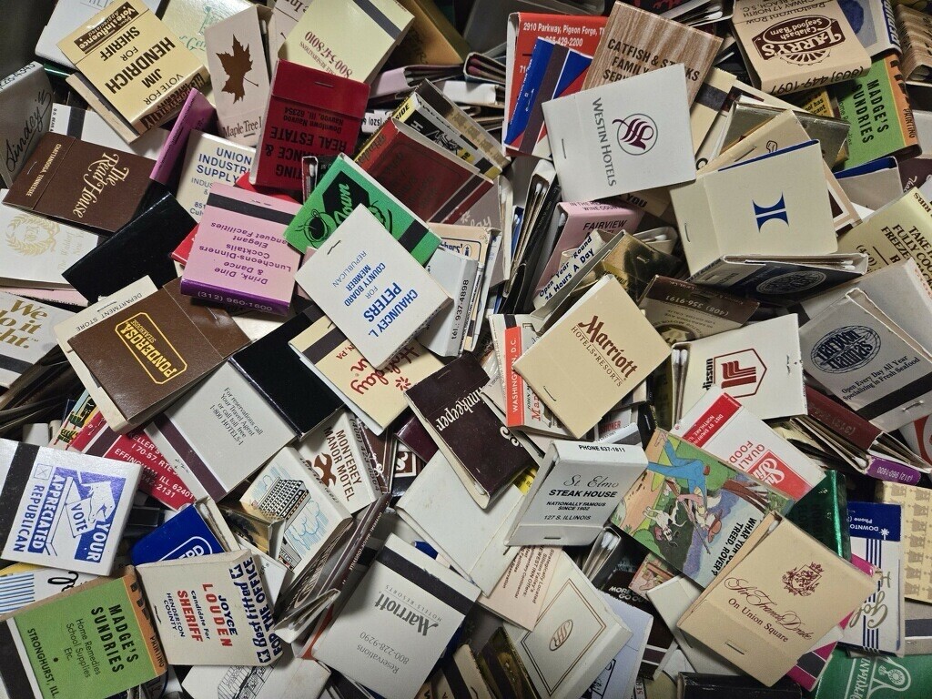 FRESH Lot of 65 Estate Mint Batch Vintage Full Unused Matchbooks No Dups Look😉