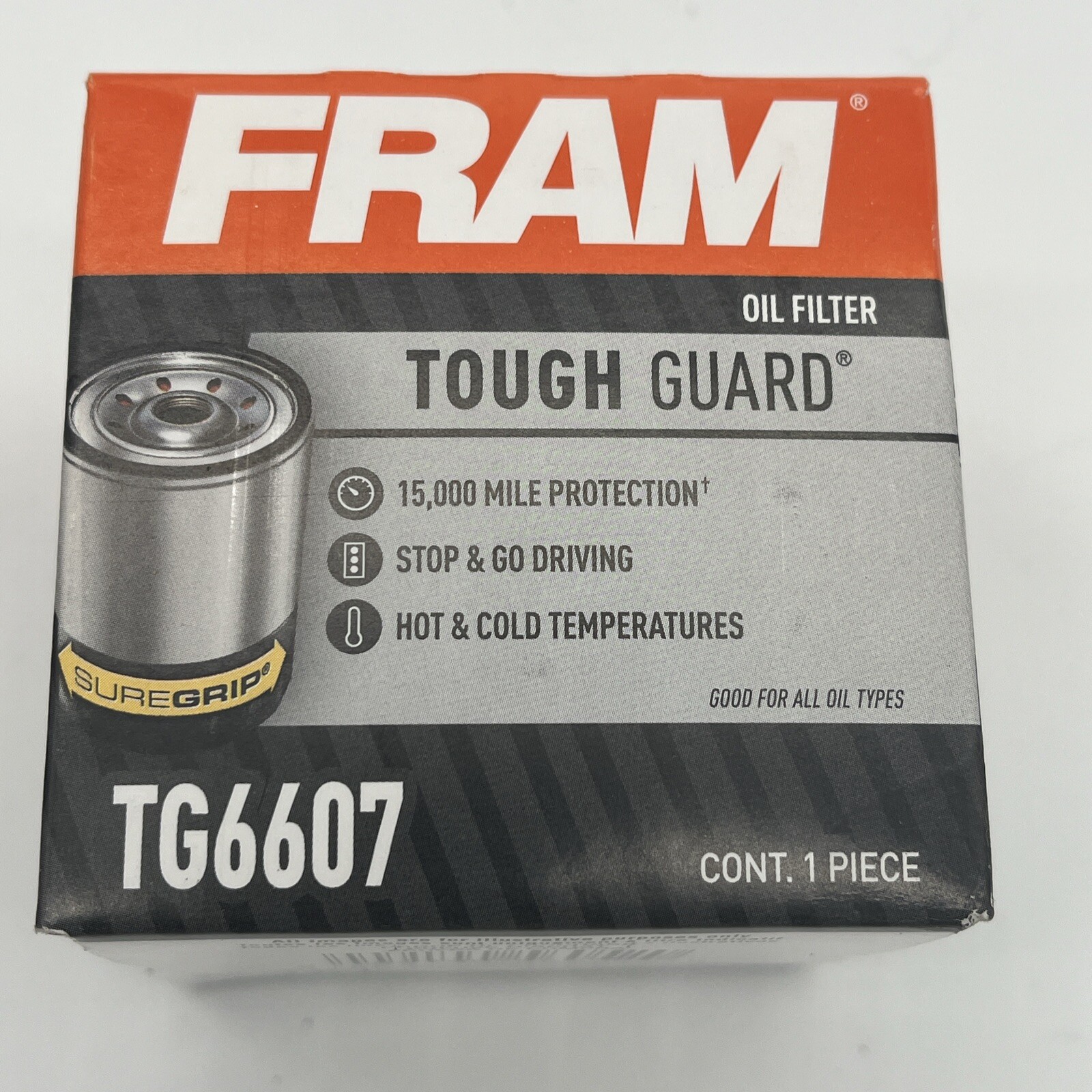 2 New Fram Oil Filters TG6607 Tough Guard Spin-On Filter with SureGrip 2 Filters