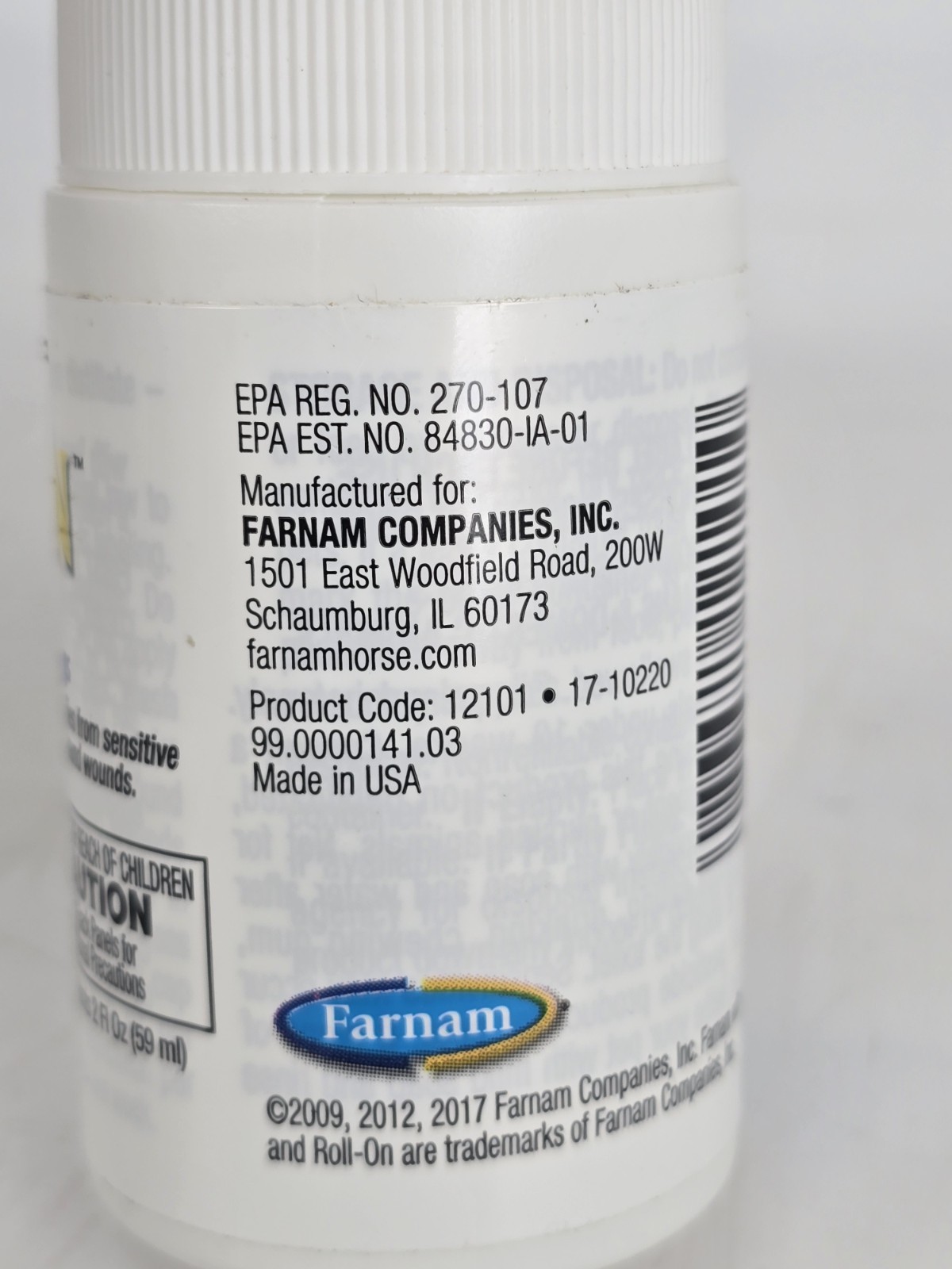 Farnam Roll-On Fly Repellent | For Horses, Ponies and Dogs | 2 oz