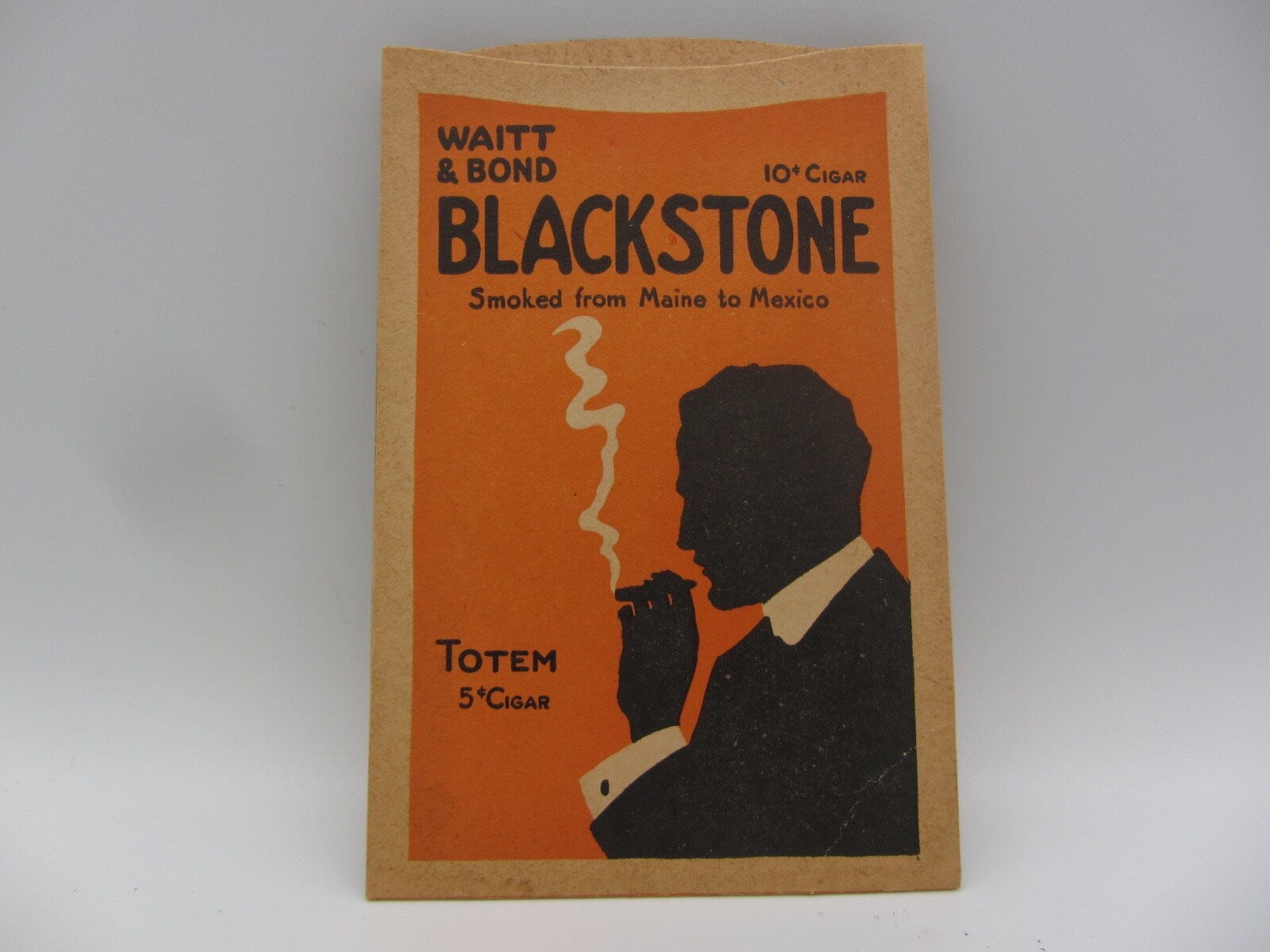 Waitt & Bond “Blackstone” 10 Cent Cigar Cardboard Pouch 5 by 3 1/2 Clean!!