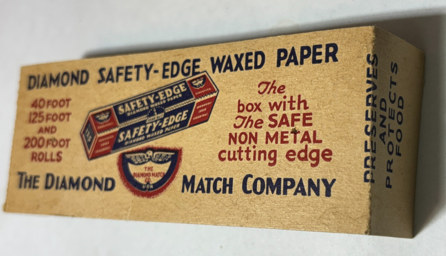 DIAMOND MATCHES USA CARDBOARD BOX, THE DIAMOND MATCH CO.*, 5″ x 2 5/8″ x 1 3/4″