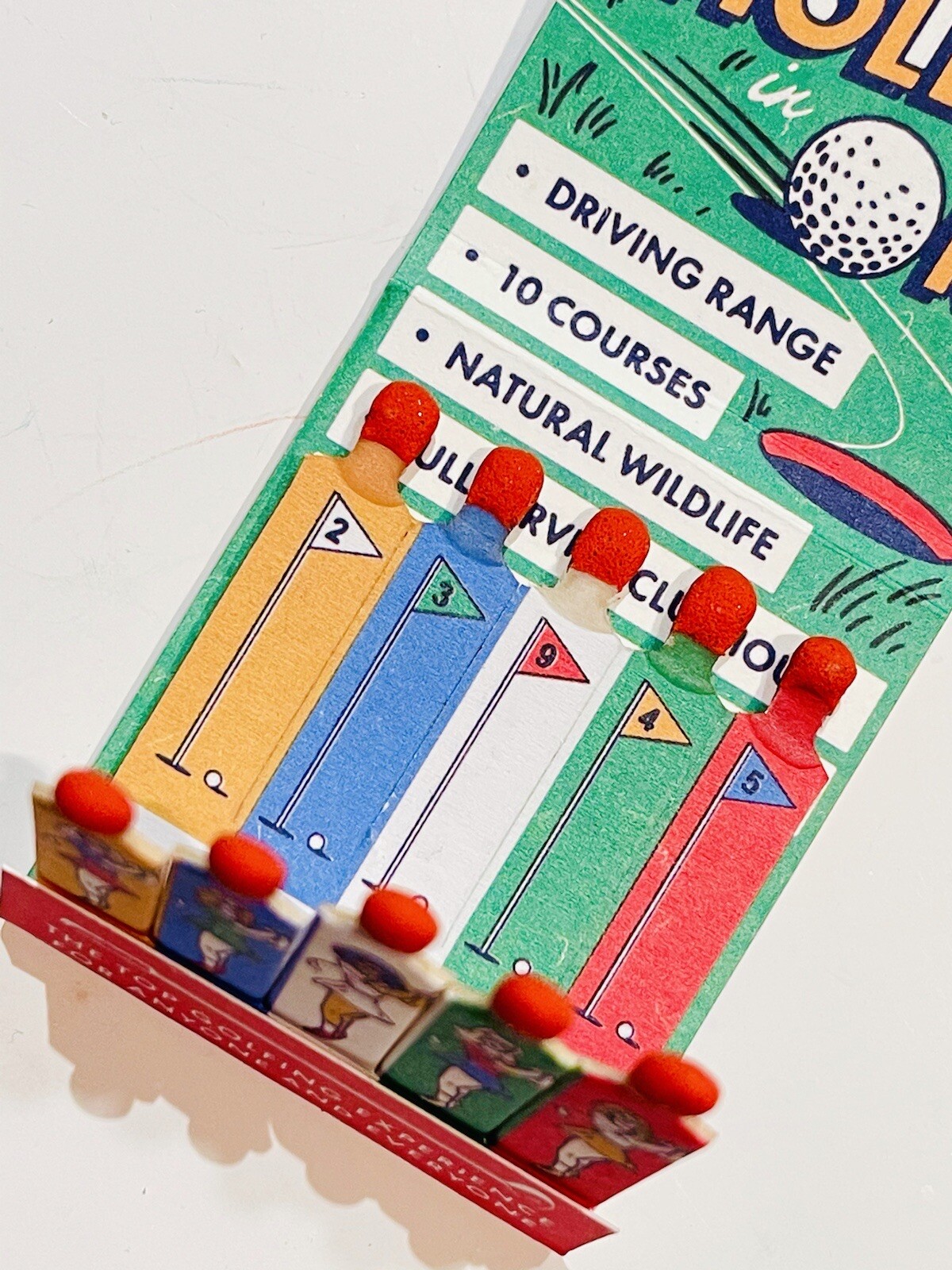 Feature Matchbook MCM Design “Golf World USA” Golfing Bunny Printed Match Stems!