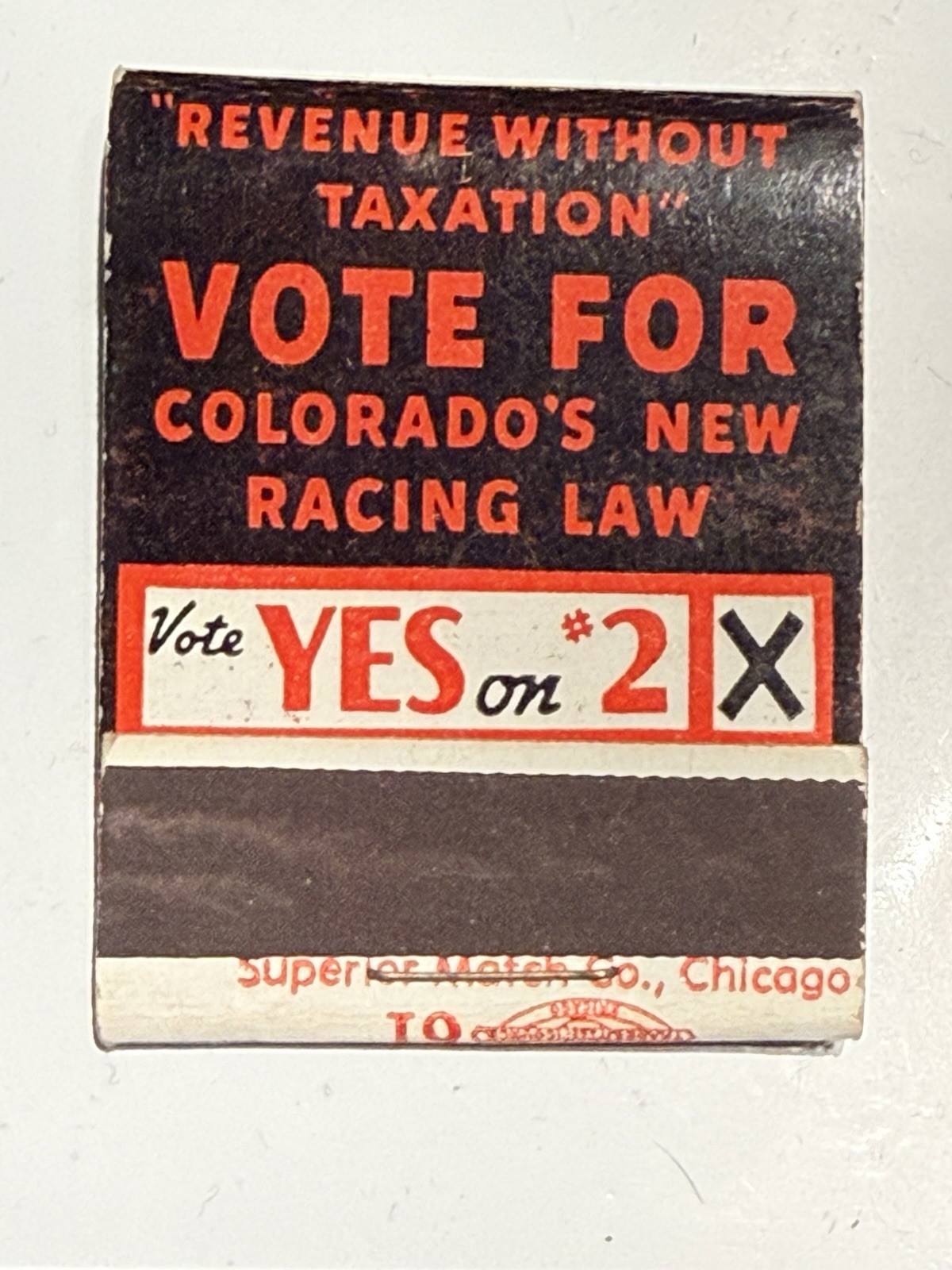 Vtg Matchbook Vote Yes For Horse Racing Under Association In Colorado, Full