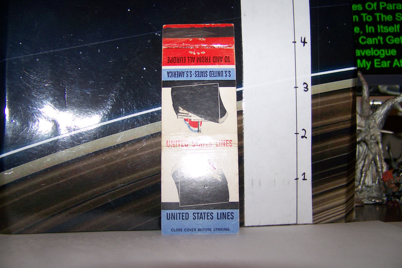 Rare Vintage Matchbook Cover United States Lines SS To & From Europe Boat Ship