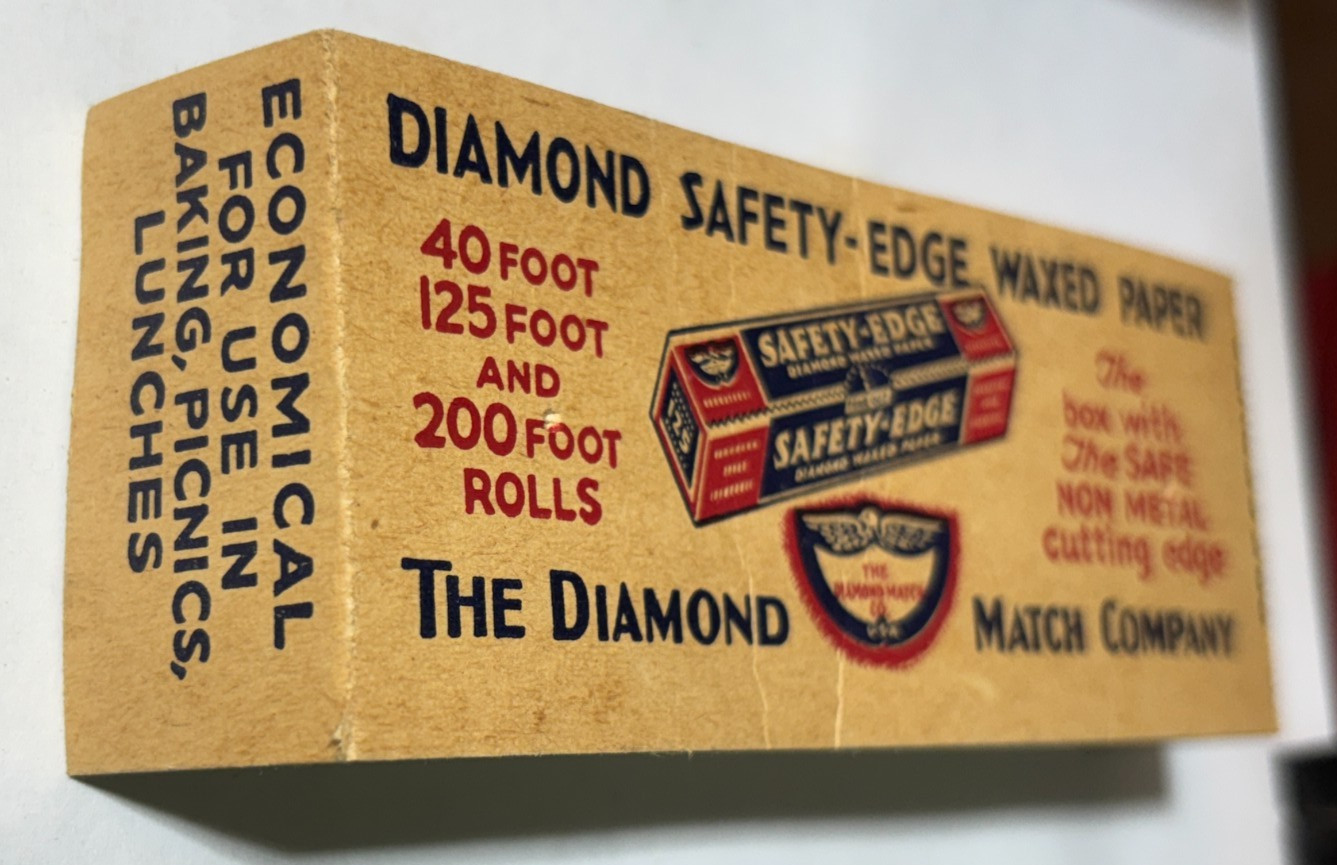 DIAMOND MATCHES USA CARDBOARD BOX, THE DIAMOND MATCH CO.*, 5″ x 2 5/8″ x 1 3/4″
