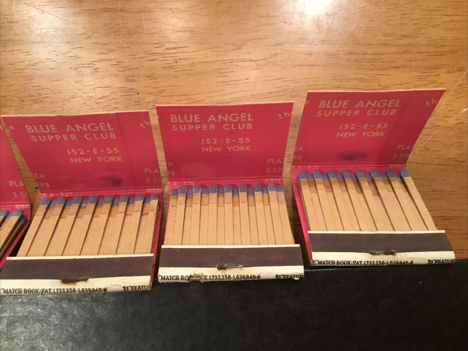 Vintage Blue Angel Supper Club 152 E 55 New York City Plaza Hotel Full Matchbook