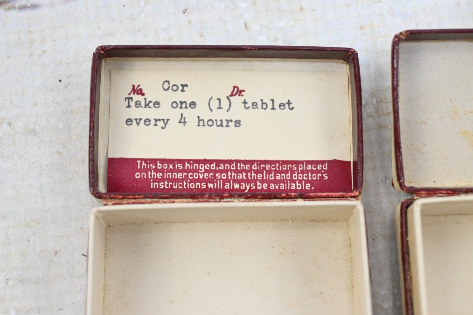 2 Old Rare Torbeson Drug Co. Valparaiso IN Antique Cardboard Prescription Boxes
