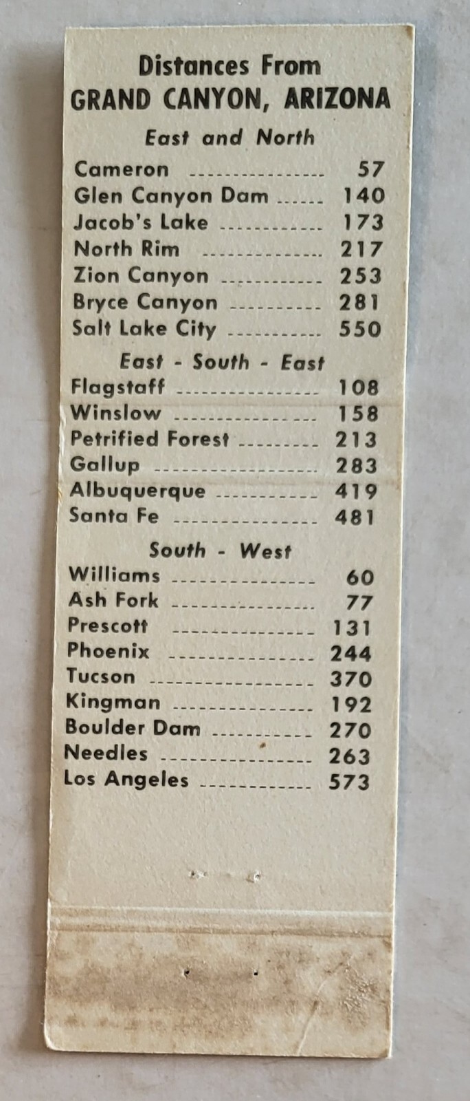 Vintage Matchbook Cover: Verkamp’s Indian Souvenir Store Grand Canyon South Rim