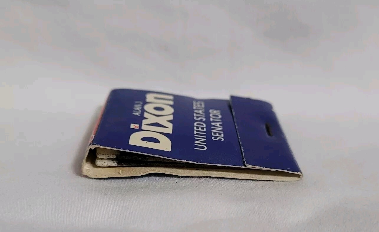 Vintage Alan J Dixon United States Senator Matchbook Advertising Matches Full