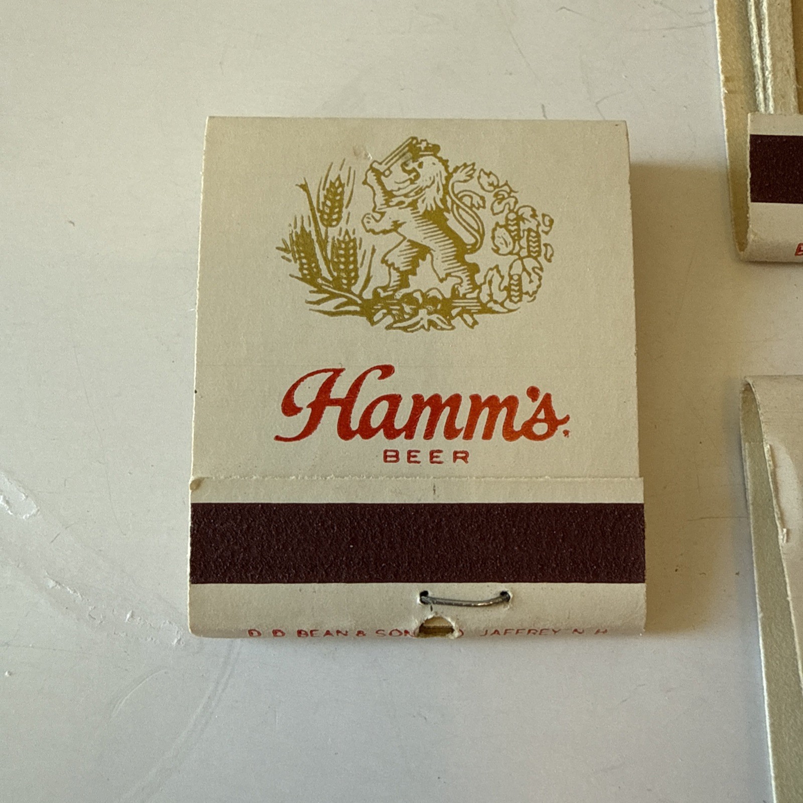 Vintage Hamm’s Beer Matchbooks With Matches NOS, Unstruck, Gold Lion, Set of 4