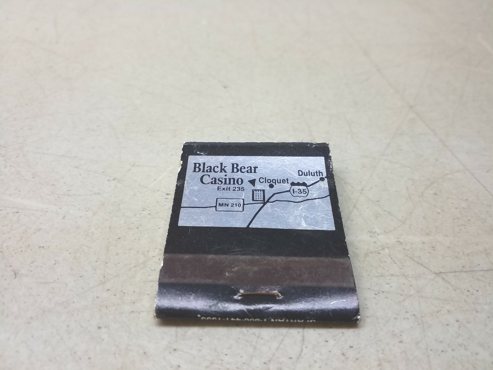 Black Bear Casino Fon Du Lac Cloquet Minnesota Vintage Matchbook With Matches