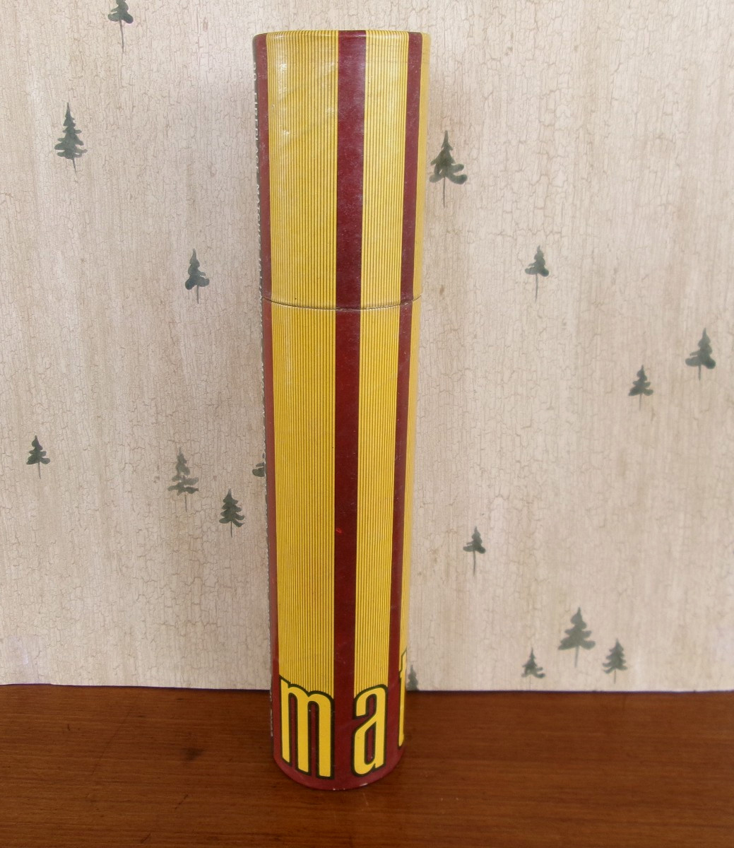 Vintage Fireplace Long Safety Matches in Cardboard Tube ~ Made in Korea
