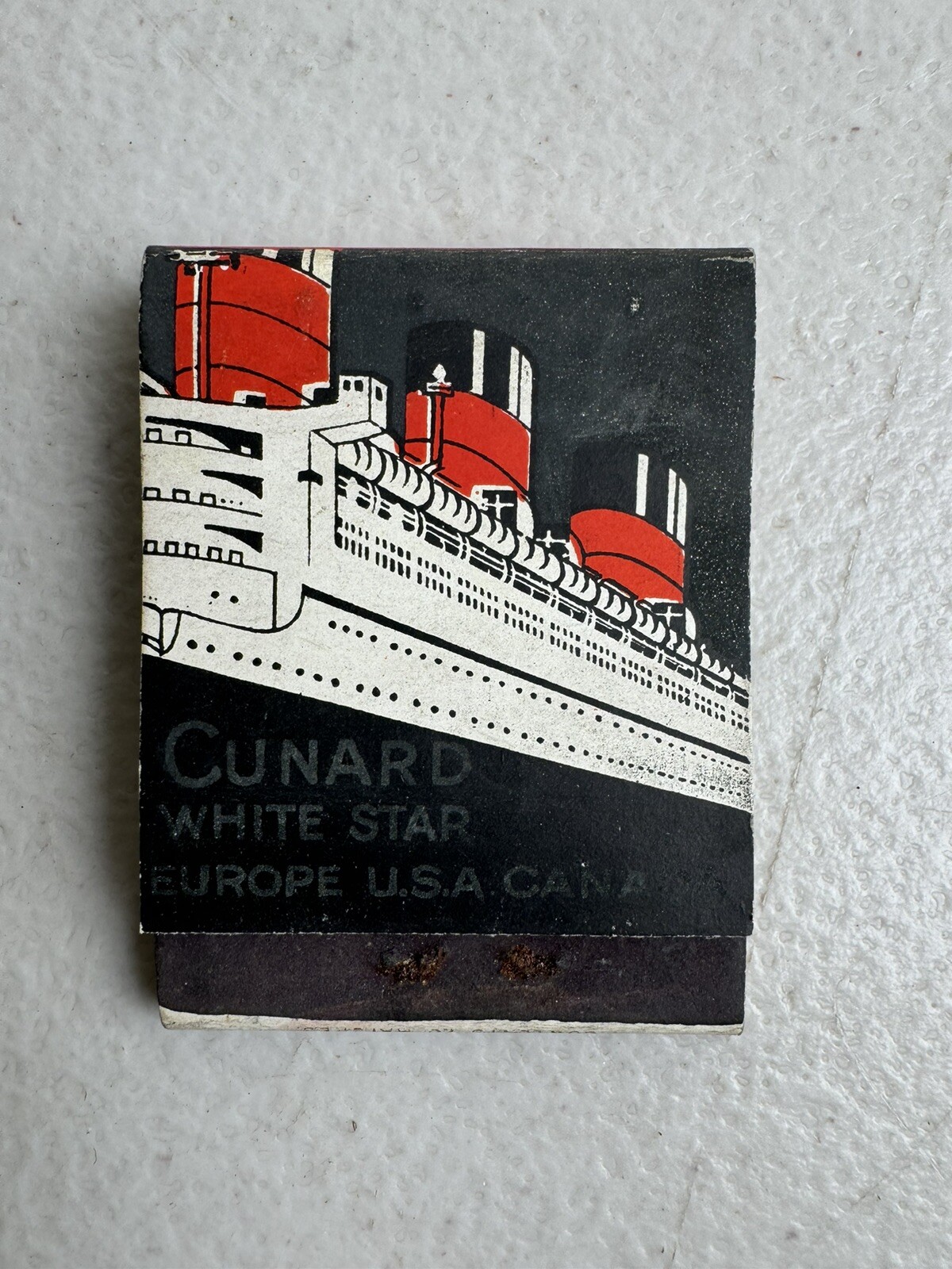 C 1930 Cunard White Star Lines Matchbook Cruise Ship-Full Unused