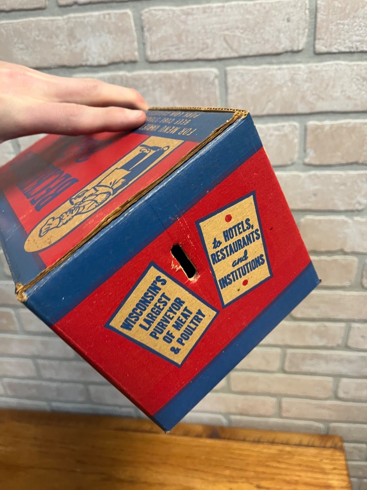 Vintage Becker Meats Milwaukee Wisconsin Advertising Empty Cardboard Box Wis WI