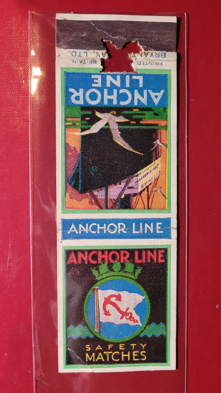1930’s Anchor Line Cruise Ship Matchbook Match Cover