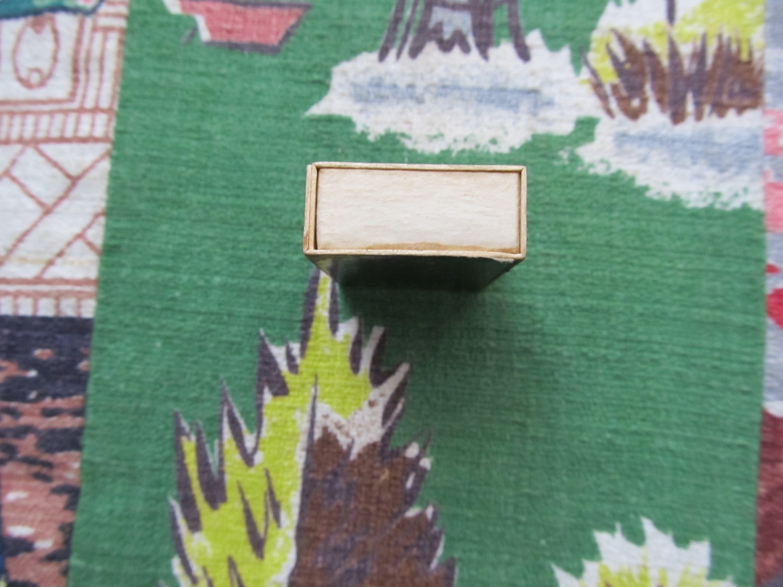 Vintage small wax matches with gold tips black match box from Italy