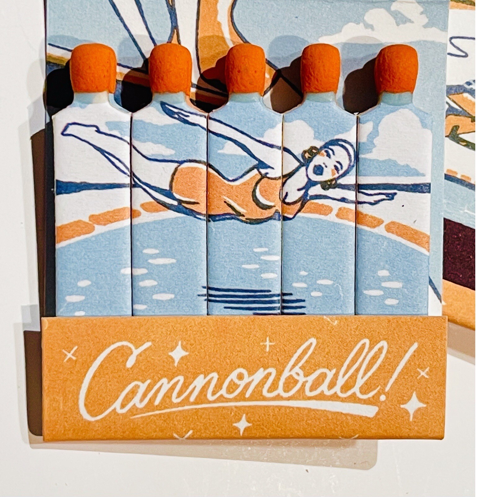 Feature Matchbook “The Diving Hole” Retro Bikini Babe, Pinup MCM Design
