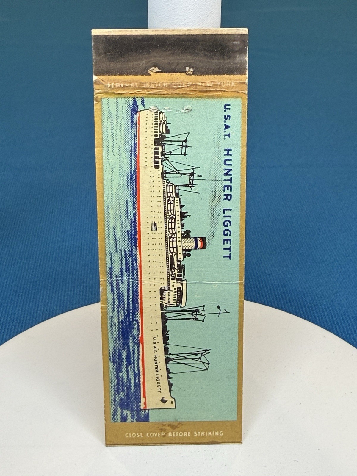 USAT Hunter Ligget United States Military Ship VTG Matchbook Cover 1198