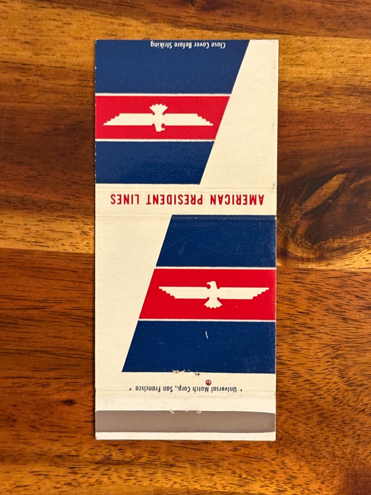 American President Lines Matchbook Cover Cruise TransPacific Around the World